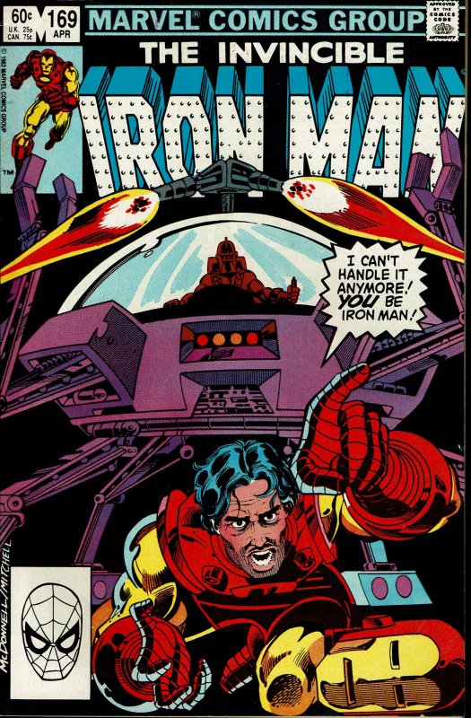Iron Man #169 - VF/NM - KEY - Rhodes replaces Tony Stark