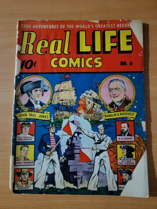 Real Life Comics #6 ~ FAIR - GOOD GD ~ 1942 Standard War Comics