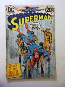 Superman #265 (1973) GD/VG Condition 1 1/4 spine split, stains