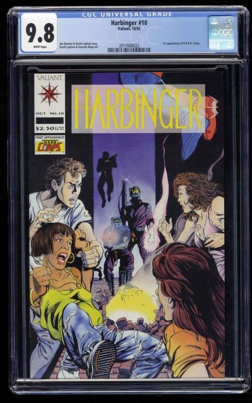 Harbinger (1992) #10 CGC NM/M 9.8 White Pages 1st Appearance H.A.R.D. Corps!