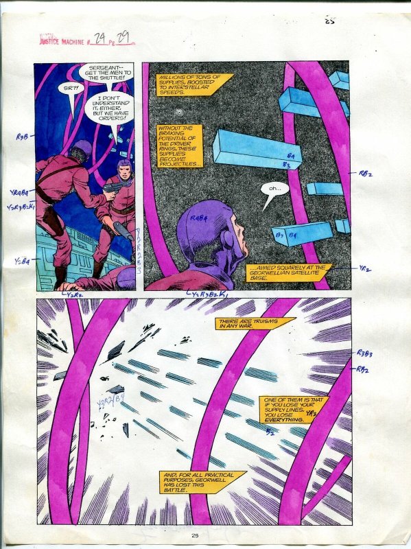 Justice Machine #24 Page #29 1988 Original Color Guide