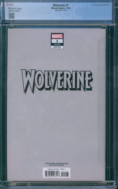 Wolverine #1 CGC 9.9 Mint - Giang Variant Cover - 2024