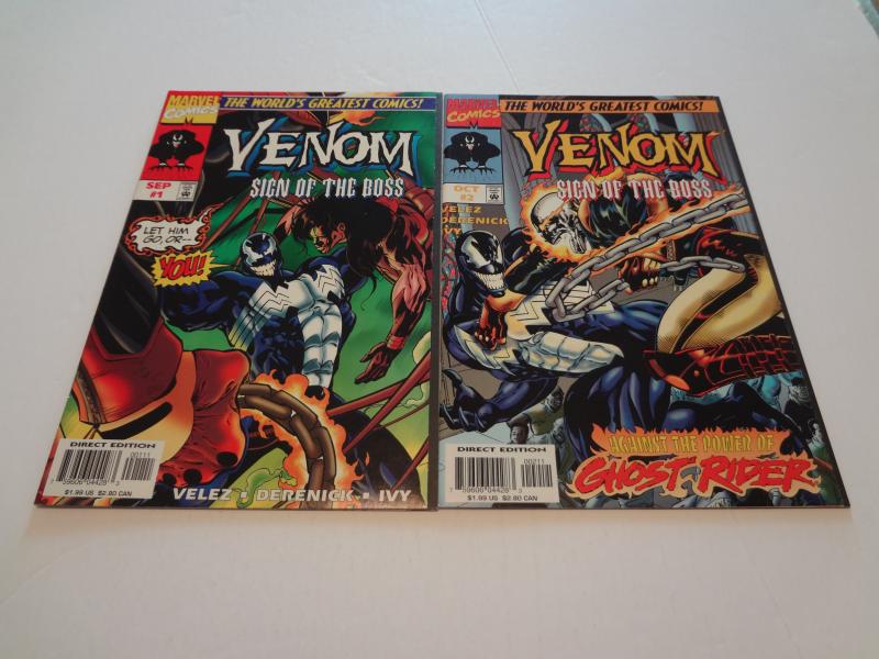 Venom: Sign of the Boss #1, #2, NM-; 2-part series! Ghost Rider featured!!