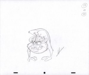 Tazmanian Devil Animation Pencil Art - 19-25 - Wrapped Around