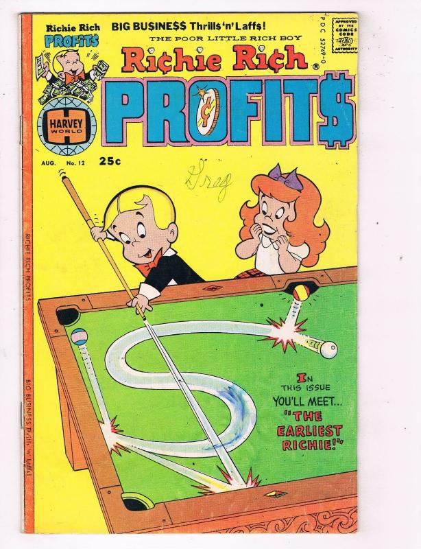 Richie Rich Profits #12 VF Harvey Comics Bronze Age Comic Book Aug 1976 DE48