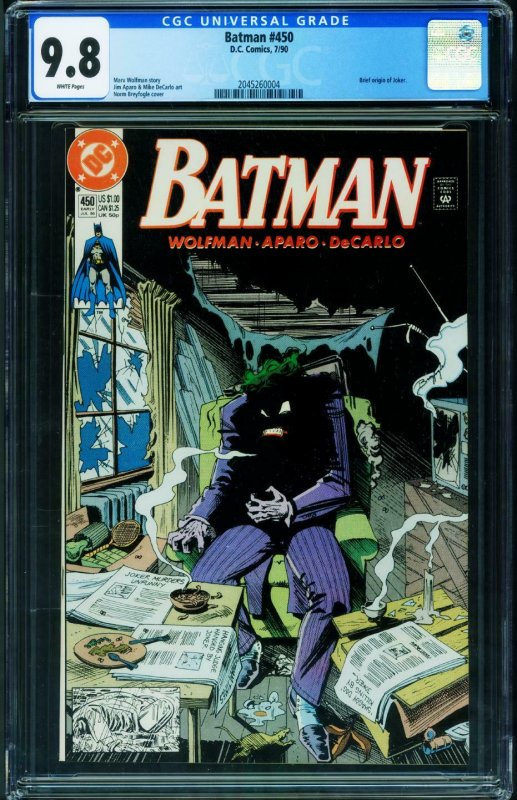 Batman #450 CGC 9.8 Classic JOKER cover DC 2045260004