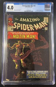 Amazing Spider-Man #28 CGC 4.0 1st Molten Man  Ditko 1965 Marvel Comics MCU