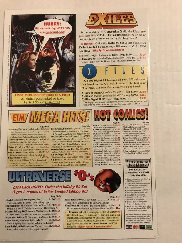 THE X-FILES Annual #1 : Topps 1995 VF; Newsstand Variant, Fox & SCULLY