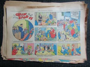 1940's GRIN AND BEAR IT 16x11 Newspaper Comic Strip LOT F of 12 VG-/VG+