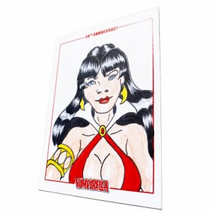 Vampirella 50Th Anniversary Sketch Card By Wilson Ramos Jr Dynamite (D)