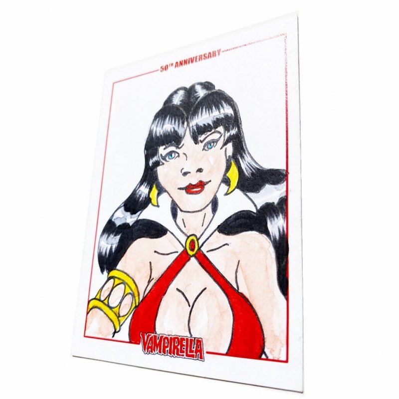 Vampirella 50Th Anniversary Sketch Card By Wilson Ramos Jr Dynamite (D)