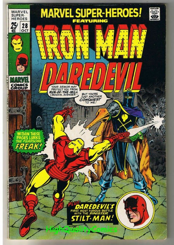 MARVEL SUPER-HEROES 28, VF-, Iron Man, Daredevil, 1968, more in store 