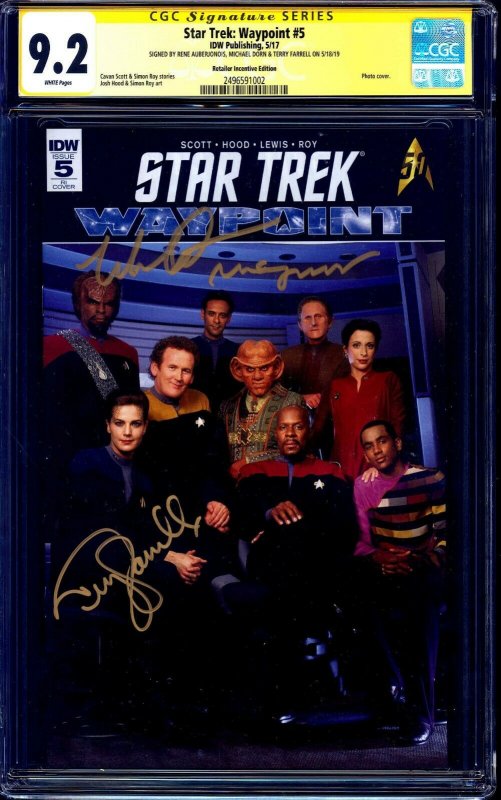 Star Trek Waypoint #5 PHOTO VARIANT CGC SS signed x3 Farrell Dorn Auberjonois 