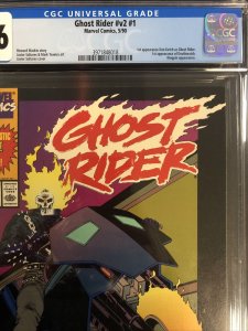 Ghost Rider #v2 (1990) # 1 (CGC 9.6 WP)|1st App Dan Keth Ghost Rider | NewsStand