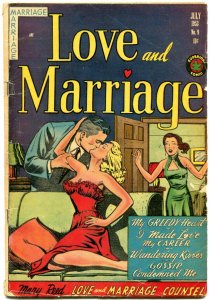 Love and Marriage #9 1953- Spicy cover art- Golden Age Romance G/VG