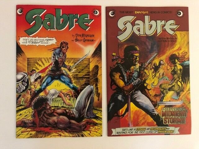 LOT of 8-Eclipse Comics SABRE #1-4,6,8-10 VERY FINE (A91)