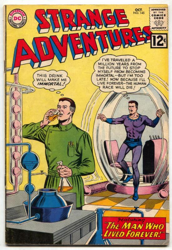 STRANGE ADVENTURES #145 1962- Man Who Lived Forever FN+