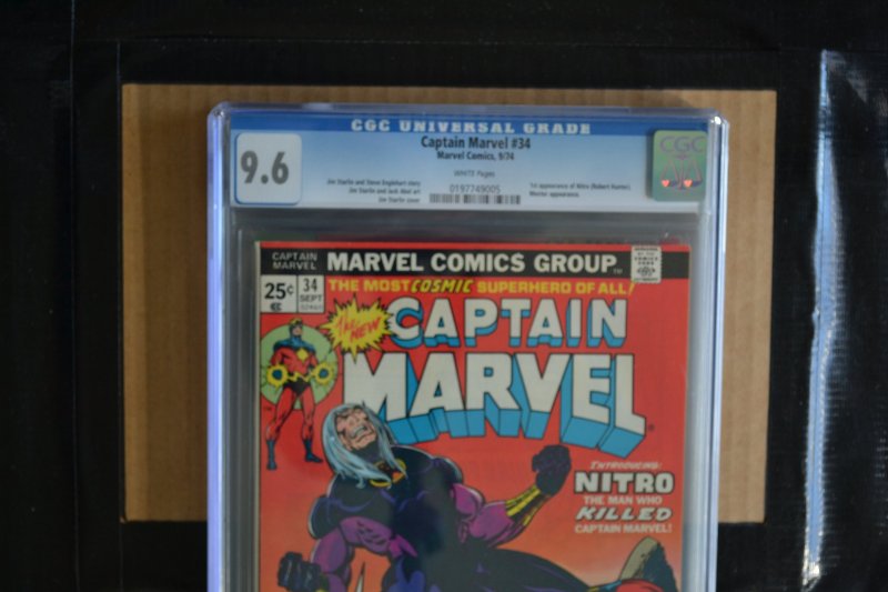 CAPTAIN MARVEL # 34 : CGC  9.6 (NM+) : SEPTEMBER 1974 : MARVEL COMICS