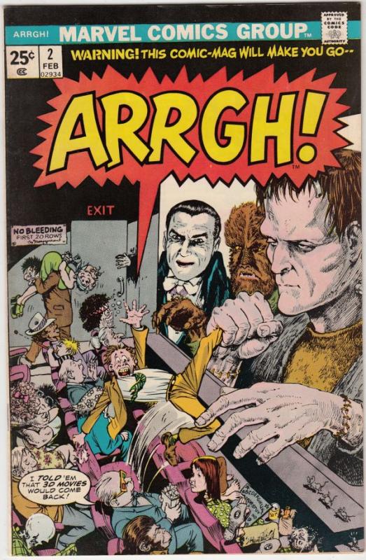 Arrgh #2 (Feb-75) NM- High-Grade Dracula, Frankenstein