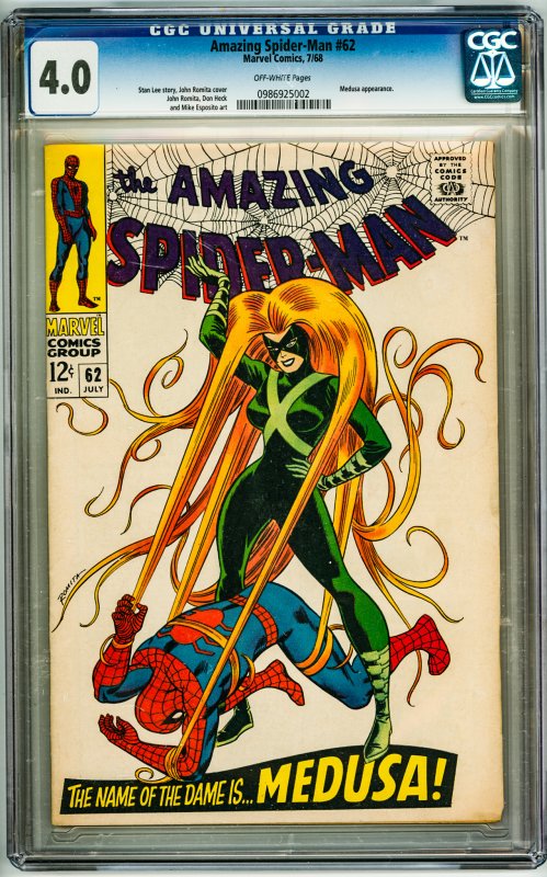 The Amazing Spider-Man #62 (1968) CGC 4.0! OW Pages!