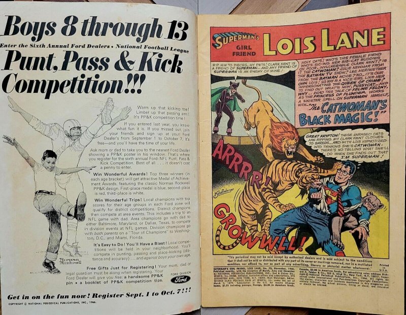 SUPERMANS GIRL FRIEND LOIS LANE #70 VG (DC 1966) 1st App Silver Age CATWOMAN