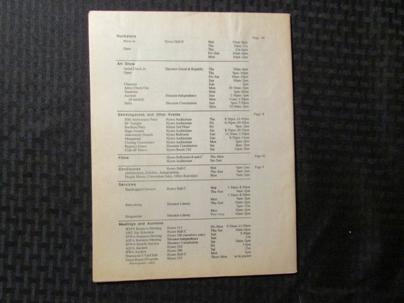 1989 NORESCON THREE World Science Fiction Convention Program FN 6.0 64pgs RARE