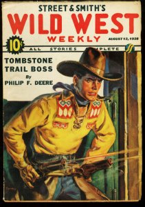 WILD WEST WEEKLY AUG 13 1938 SILVER KID CIRCLE J PARDS VG/FN