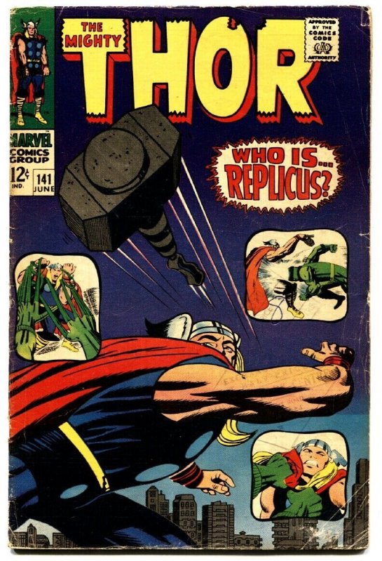 THOR #141 comic book 1967 MARVEL COMICS Replicus KIRBY ART VG