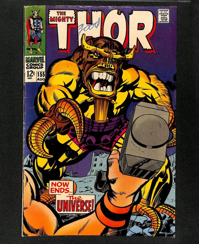 Thor #155 2nd Appearance Mangog! Jack Kirby Art!