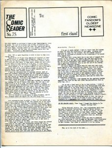 Comic Reader #75-1969-fandom's oldest newszine-VG/FN