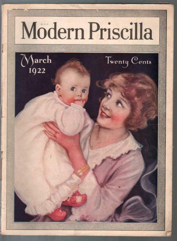 Modern Priscilla 3/1922-fashion-vintage ads-K.R. Wireman cover art-VG