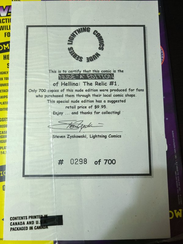 Sealed NM Hellina The Relic #1A Nude Edition