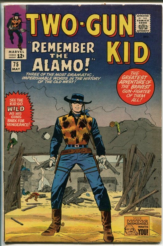 TWO-GUN KID  #75-1965-MARVEL-THE ALAMO-JACK  KIRBY COVER-fn+