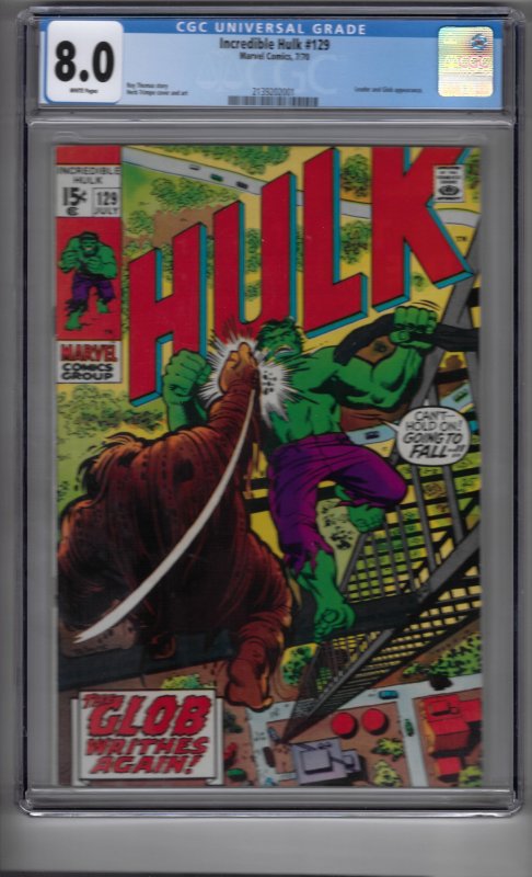The Incredible Hulk #129 (1970) Graded 8.0