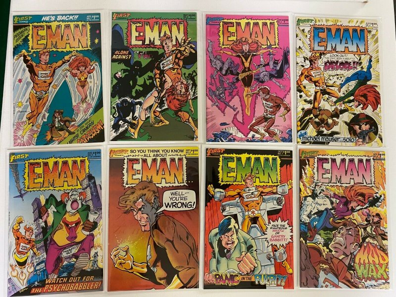 E-Man First Comics lot #1-9 8.0 VF (1983)