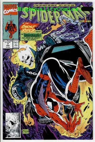 SPIDER-MAN #7, NM+, Todd McFarlane,1990, Ghost Rider, more Marvel in store