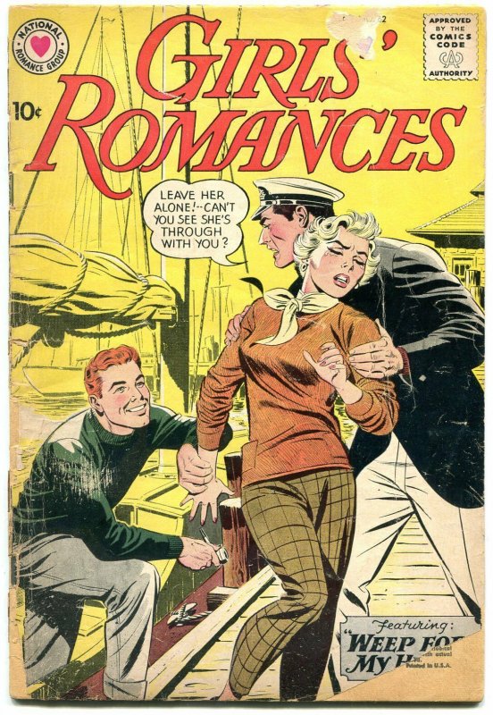 Girls' Romances #62 1959-DC-violent romance triangle cover-nice art-f/g