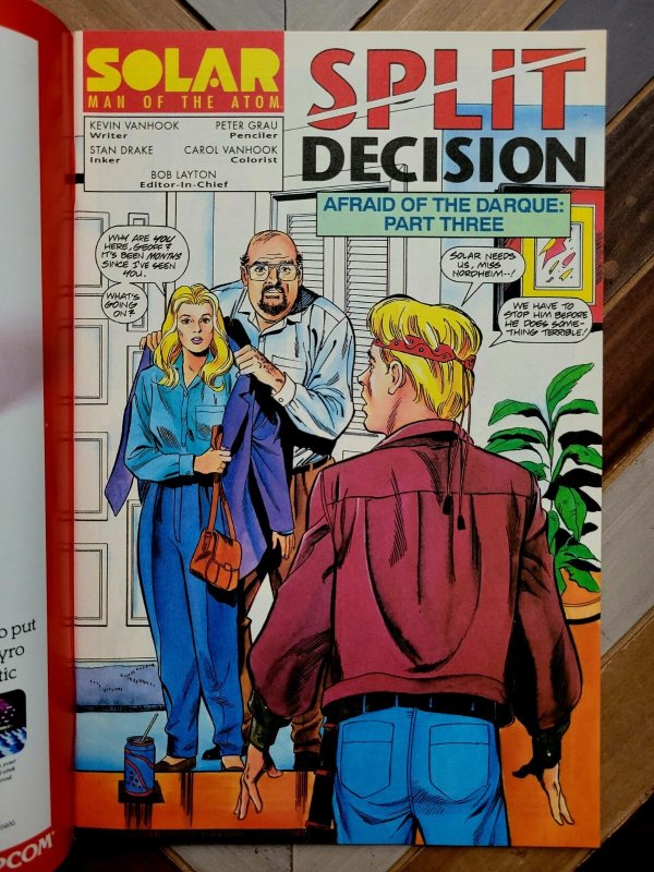 SOLAR: MAN of the ATOM #23 (Valiant 1993) NM- Split Decision ft GEOMANCER
