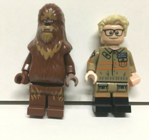Set of 6 LEGOS - CHEWBACCA, GHOSTBUSTER KEVIN & 4 Random SOLDIERS (see photos)