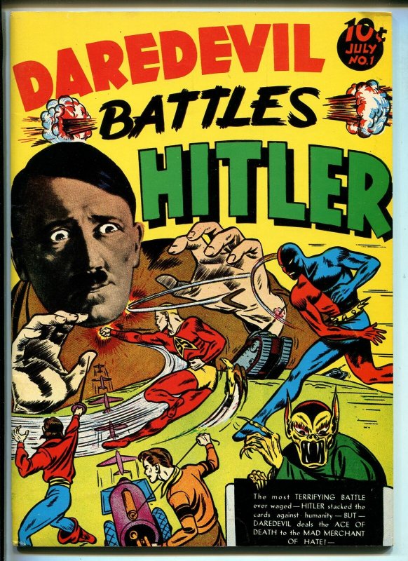 DAREDEVIL BATTLES HITLER #1 REPRINT #1970'S-DYNA PUBS-SILVER STREAK-THE CLAW-vf