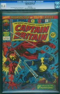 Captain Britain #4 1976-White Pages - CGC GRADED 9.4- UK comic- 0228270005