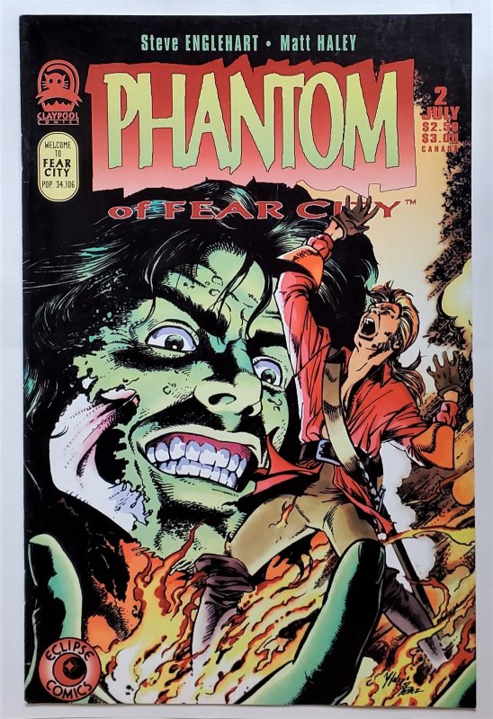 Phantom of Fear City #2 (July 1993, Claypool) 7.0 FN/VF