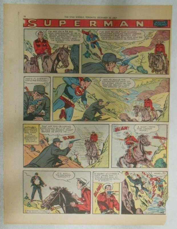 Superman Sunday Page #948 by Wayne Boring from 12/29/1957 Size ~11 x 15 inches