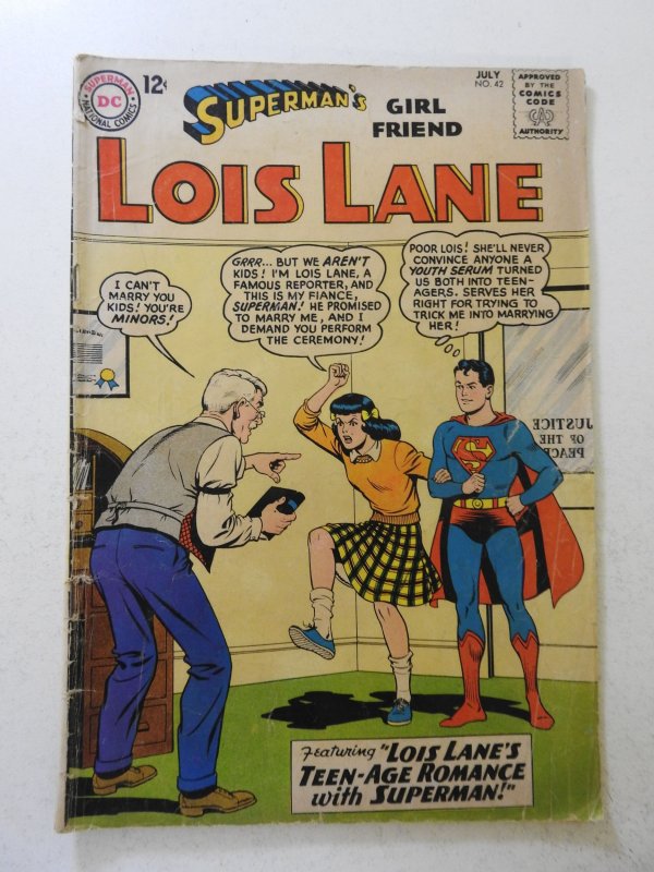 Superman's Girl Friend, Lois Lane #42 (1963) GD+ Condition moisture stains