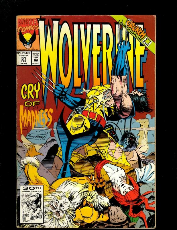  Lot of 12 Wolverine Marvel Comics #47 47 48 49 50 51 53 54 60 61 65 66 HY7