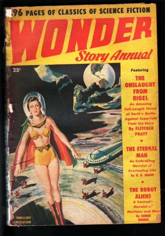 WONDER STORY ANNUAL 1950-GOOD GIRL ART SCI-FI CVR-PULP! G