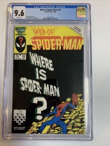 Web Of Spider-Man (1986) # 18 ( CGC 9.6 WP)  1st Cameo Venom (Hand)