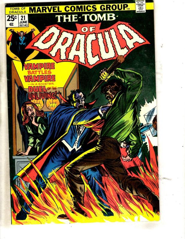 Tomb Of Dracula # 21 VF Marvel Comic Book Horror Fear Vampire Monster TW64