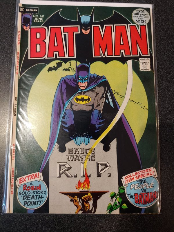 Batman #242  Bruce Wayne Rest In Peace Robin 1972!