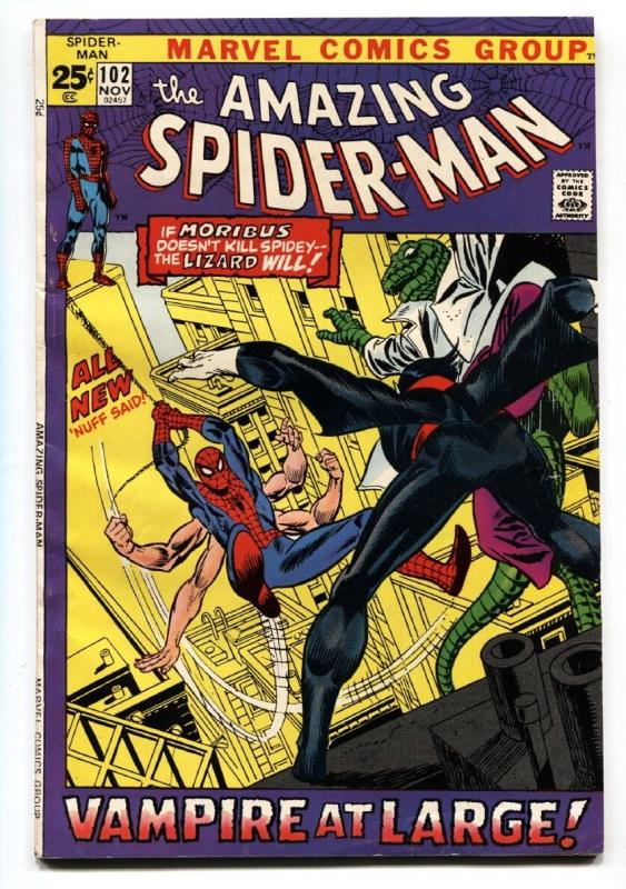 AMAZING SPIDER-MAN #102 comic book 1971 MORBIUS ORIGIN VAMPIRE vf-